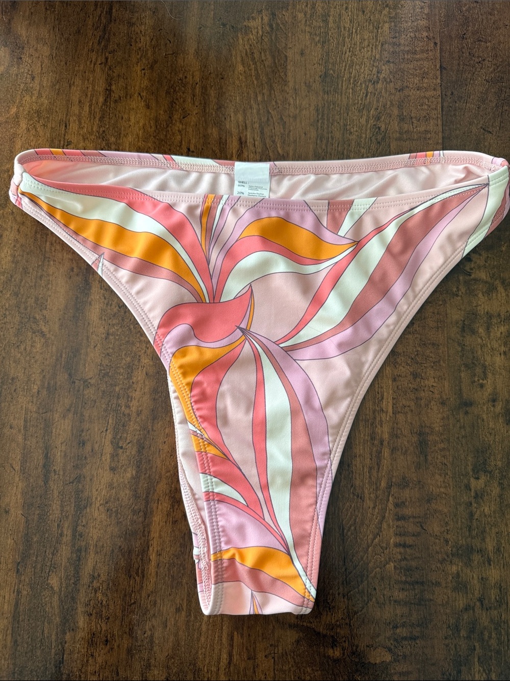 NWOT Pink Swirl High-Cut Bikini Bottom